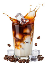Coffee and milk cups separated on transparent background