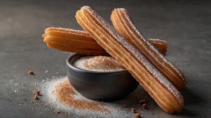 Crispy Churros with Sugar and Cinnamon