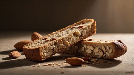 Rustic Almond Biscotti Close-Up