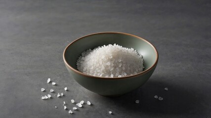 Coarse Sea Salt in Ceramic Bowl