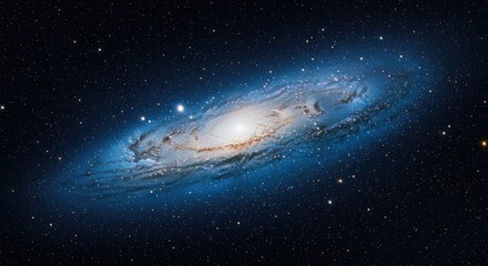 A breathtaking view of a spiral galaxy, swirling arms of light and dust against a dark, star-studded backdrop.
