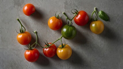 Colorful Cherry Tomatoes on Stone