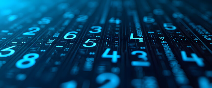 A digital display showcasing a complex data matrix with numbers and patterns.