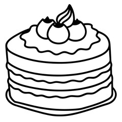 Tiramisu line art vector