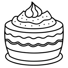 Tiramisu line art vector
