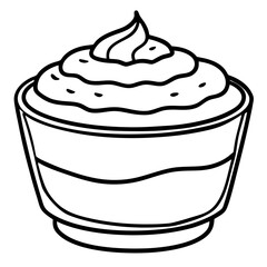 Tiramisu line art vector