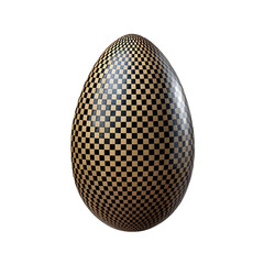 Black and gold checkered egg isolated on black background Ai pattern