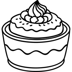 Tiramisu line art vector