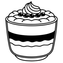 Tiramisu line art vector