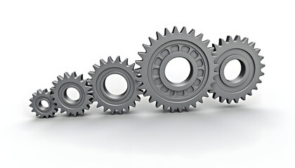 Interlocking gears demonstrate the concept of teamwork, processes, and industrial innovation.