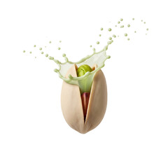Chestnuts and splashed juice isolated on transparent background