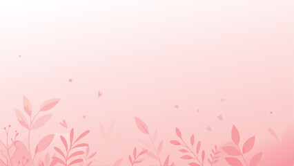 Pastel pink floral illustration with transparent leaves for a stylish design