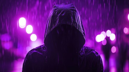 Mysterious figure in the rain