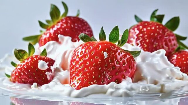 Strawberries in Milk Splash.