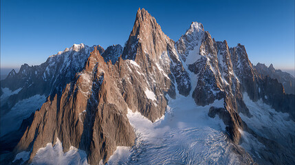 Majestic mont blanc massif sunrise aerial view alps mountains snowcapped peaks