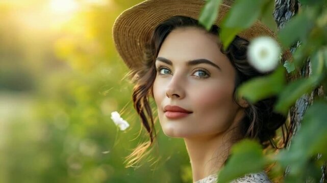 Tranquil Portrait of a Woman in Nature.