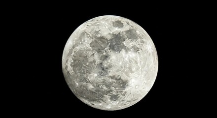 Stunning Close Up View of the Full Moon in Dark Sky
