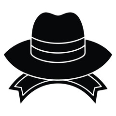 Elegant wide brimmed fashion hat with decorative ribbon detail classic silhouette design