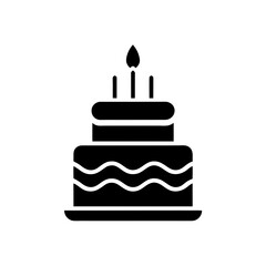 birthday cake icon vector flat and clean look