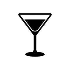 cocktail glass icon vector flat and clean look
