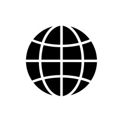globe map icon vector flat and clean look isolated