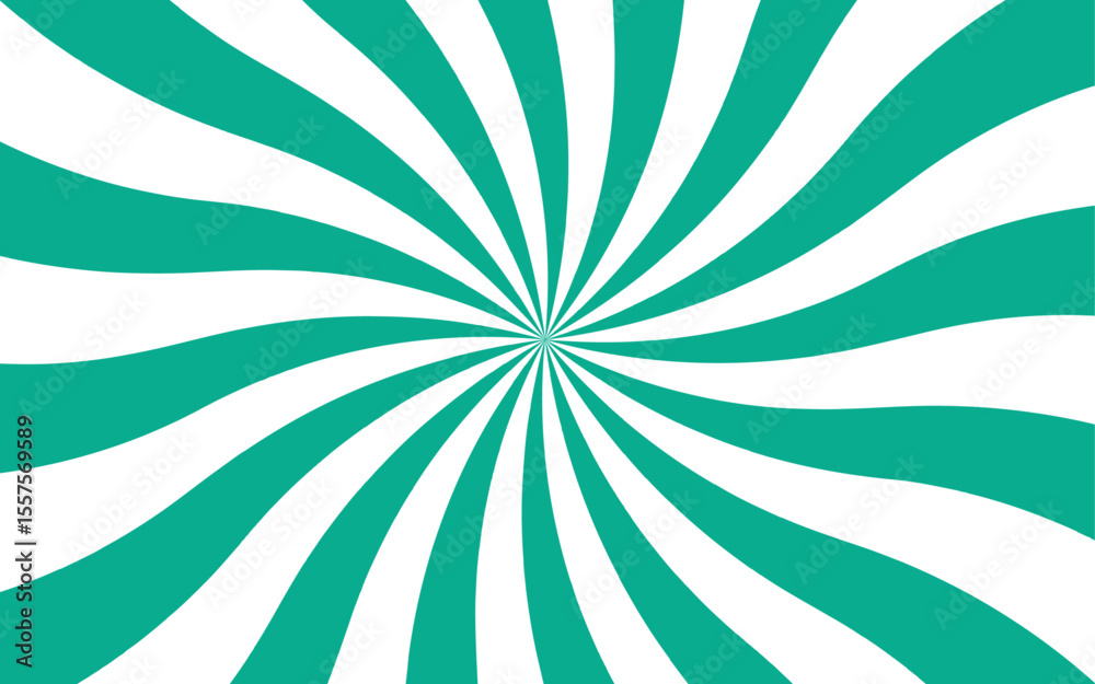 Poster abstract bold optical illusion background with swirling blue and white wavy stripes radiating from t