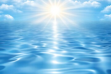 Obraz premium Bright Sunny Day over Calm Ocean Water