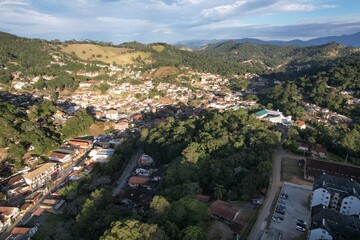 Sightseeing landscape of valley in Santo Antonio do Pinhal, Brazil