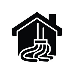 home cleaning solid icon symbol vector design good for web or mobile app