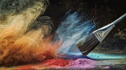 Vibrant dust clouds created by a paintbrush.
