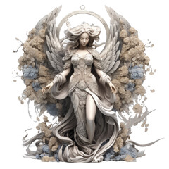 Fototapeta premium statue of angel with wings