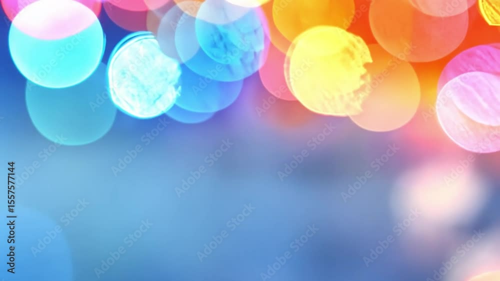 Fototapete Colorful Bokeh Delight: An enchanting display of vibrant, multicolored bokeh lights, creating a dreamy and festive atmosphere, ideal for adding a touch of whimsy and visual interest.