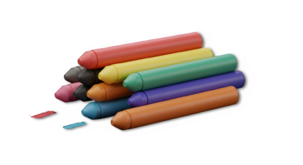 colorful crayons isolated on white