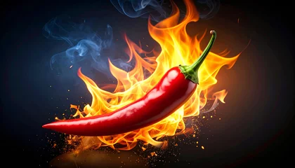 Canvas schilderij Hete pepers hot chili pepper  © HaeguL