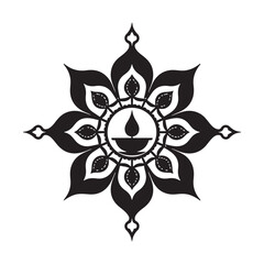 Fototapeta premium Mandala a black and white vector art design, decoration, ornate, intricate, vector