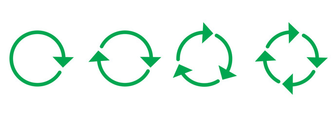 Refresh icon vector, reload icons set isolated on white background. Refresh sign, reload sign. Circular arrows. Vector illustration.