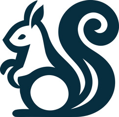 Fototapeta premium Squirrel Icon: A minimalist icon design of a squirrel, showcasing sleek lines and a modern aesthetic. Its form captures the essence of the creature's agility.
