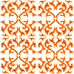 Orange Thai pattern backgroundless vector illustration.