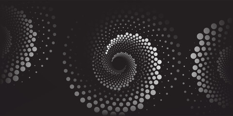 Halftonewhite circular dotted frames set. Circle dots texture isolated on black background. Spotted spray texture.Modern simple art good abstract