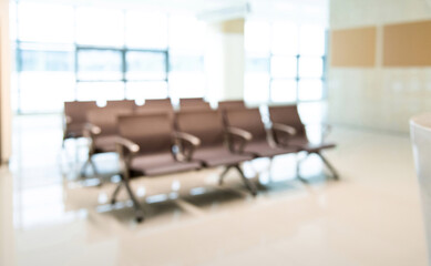 Empty waiting room in the hospital