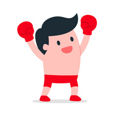 Triumphant Boxing Victory