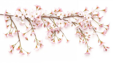 Pink cherry blossom branch blooming in spring, a beautiful symbol of Japanese nature