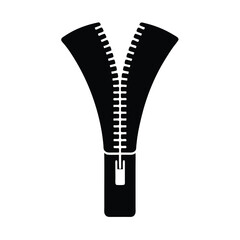 Open Zipper Black and White Silhouette