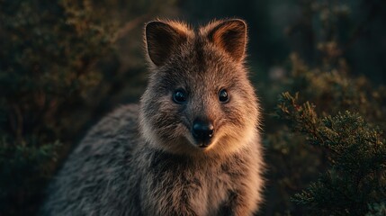 Fototapeta premium Quokka smiling portrait view