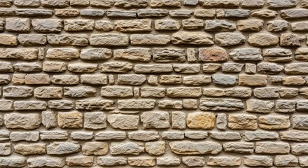 Obraz premium Textured stone wall with varied brick sizes and natural patterns