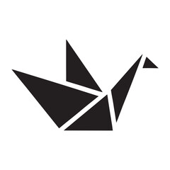 Flat Style Origami Crane Logo
