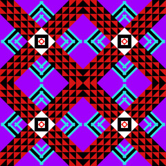 Colorful seamless geometric pattern with abstract shapes for modern fabric and decoration