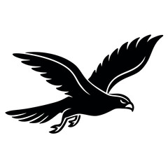 Obraz premium Majestic hawk in mid dive hunting silhouette graphic