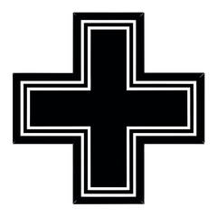 Obraz premium Flat and clean hospital cross icon for medical and healthcare designs
