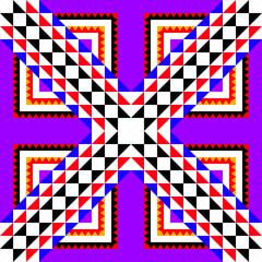Seamless geometric cross pattern with bold modern design and dynamic decorative elements